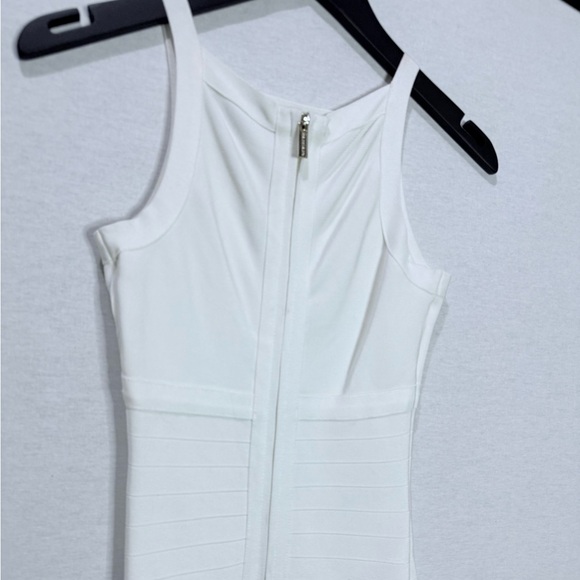 MARCIANO White Bandage Bodycon Midi Dress with Mesh Front Detail - Picture 4 of 11